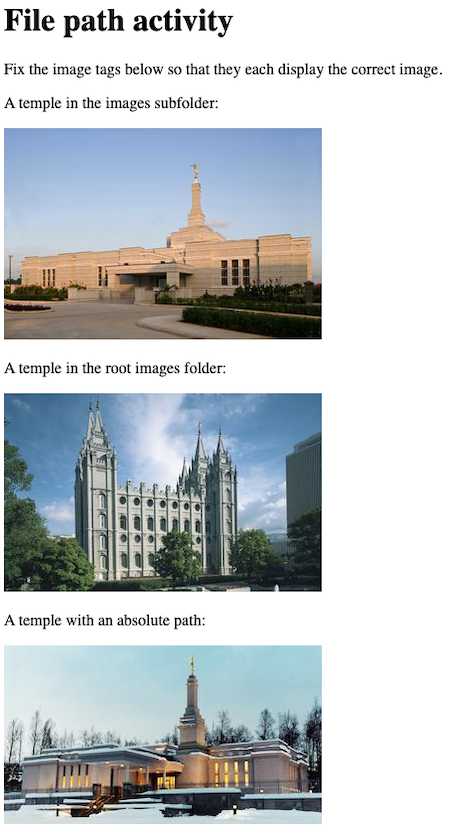 A screenshot showing the temples.