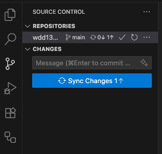 Shows the sync changes button.