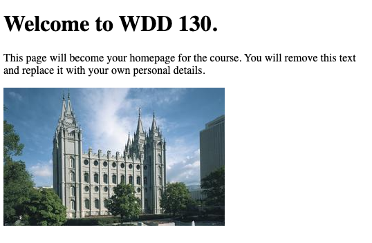 An example of what the page should look like.