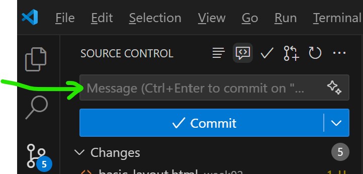 Write Commit Message in VS Code Source Control
